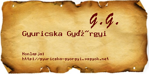 Gyuricska Györgyi névjegykártya